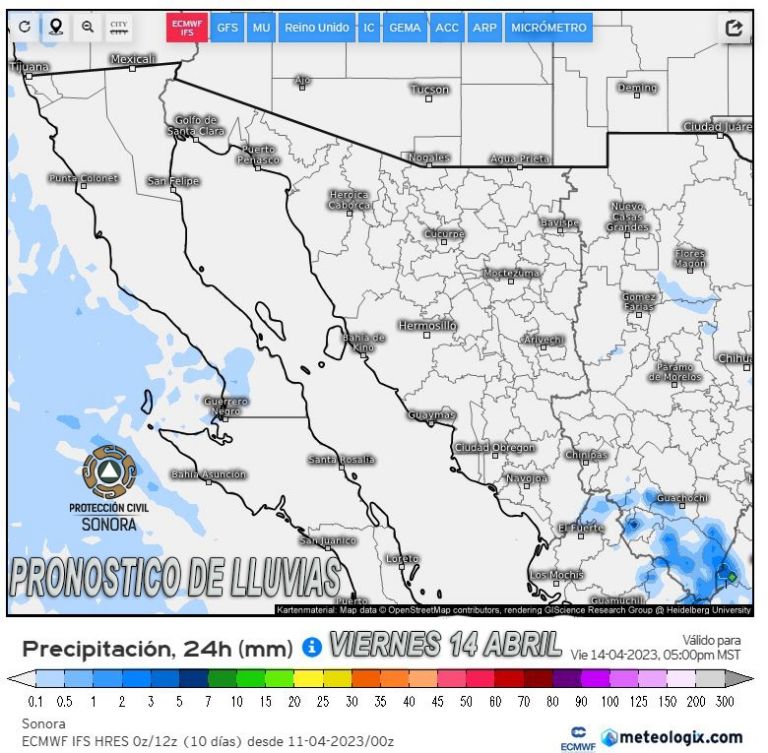 Pronóstico del clima y el tiempo para Sonora. Foto: Twitter