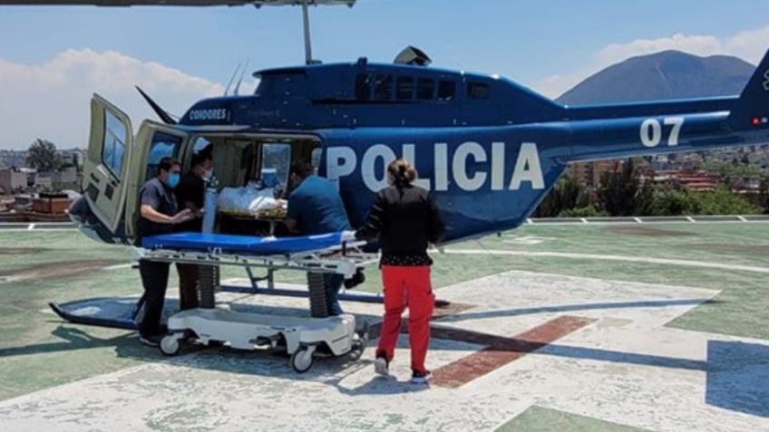 Fuerte accidente en CDMX: Tras caer de un tercer piso, trasladan a mujer de 55 años en helicóptero