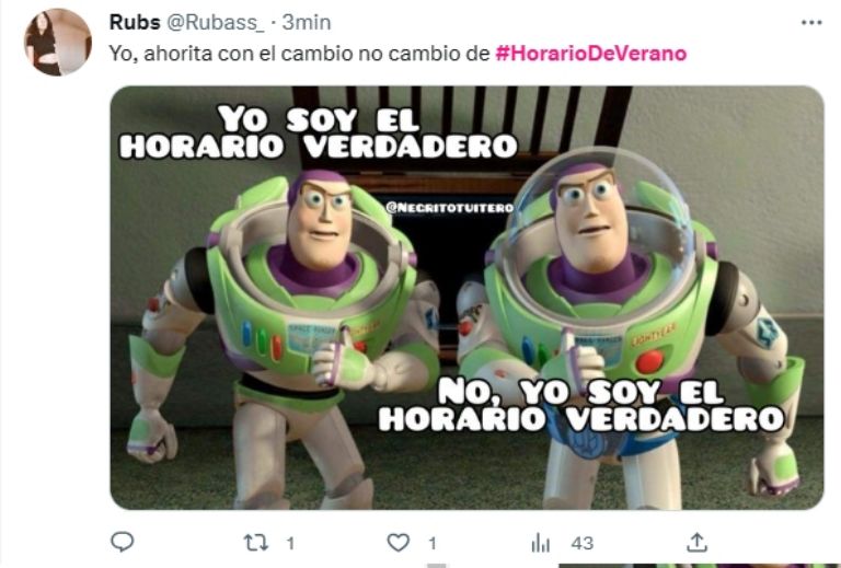 Memes por horario de Verano en México. Foto: Twitter