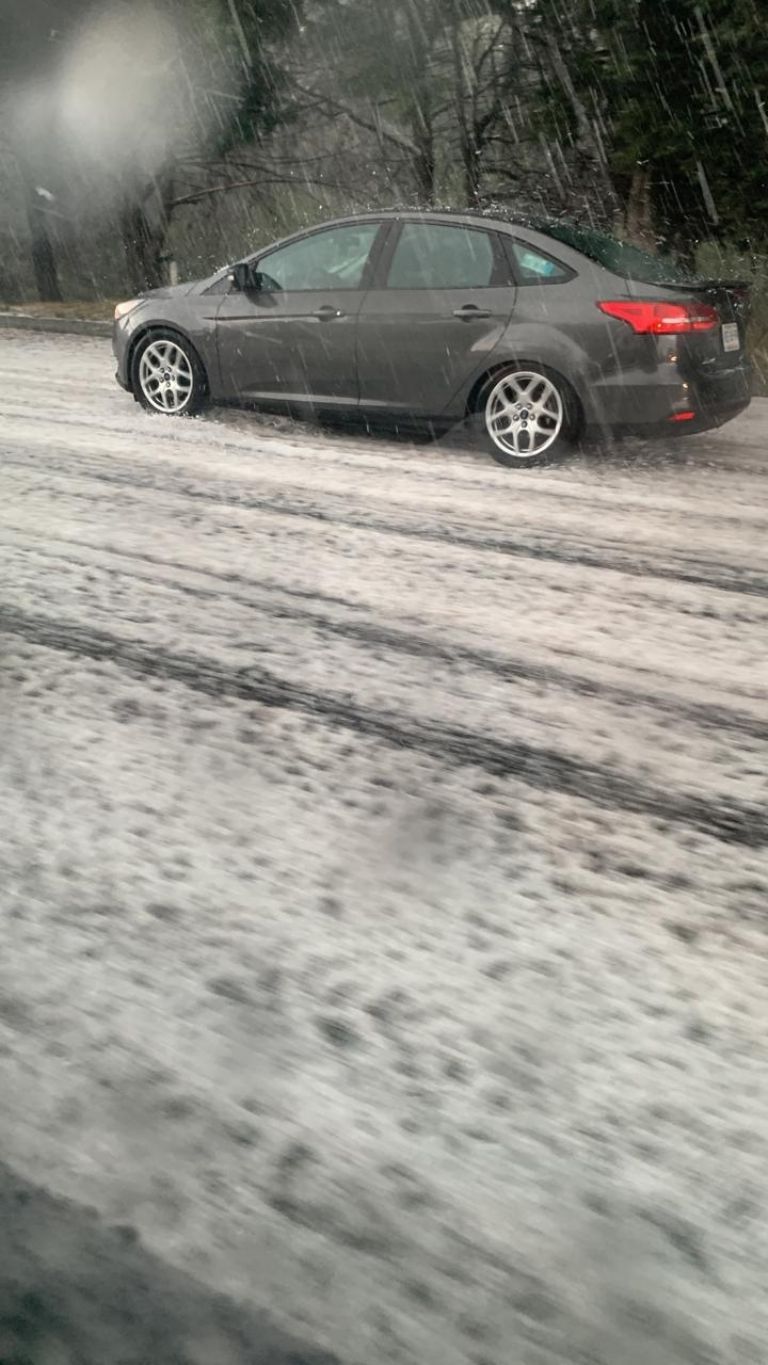 Granizada en la México-Cuernavaca