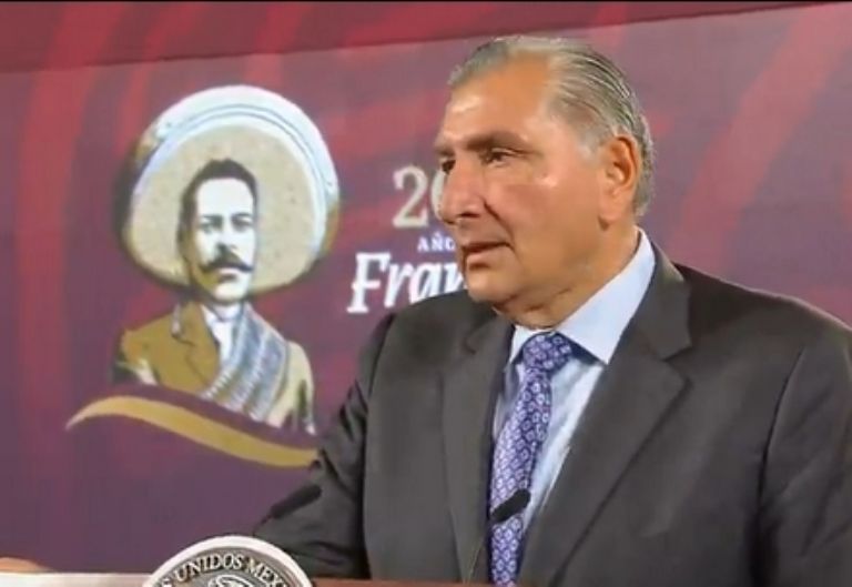 En la imagen, el secretario Adán Augusto López Hernández en la 'mañanera' de este lunes. Foto: Gobierno de México