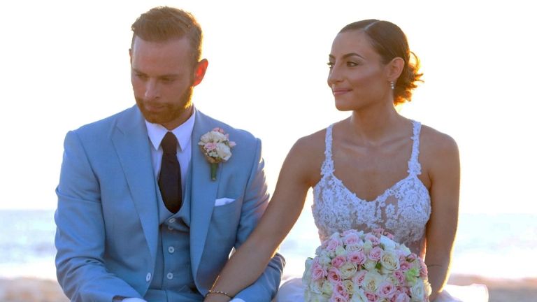 Luis Ernesto y Marimar durante su boda