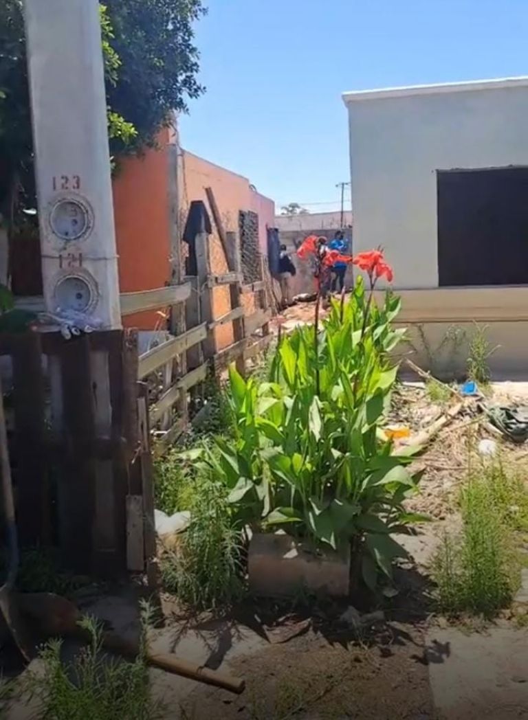 El frente de la vivienda