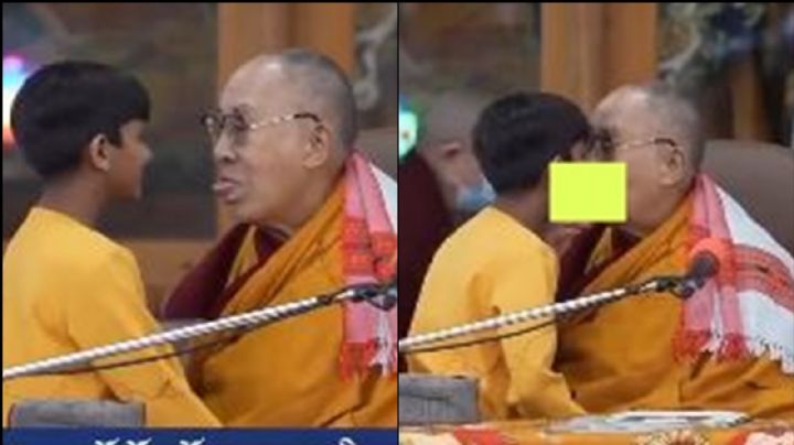FOTO: El Dalái Lama provoca la furia de la gente tras besar a un menor en la boca
