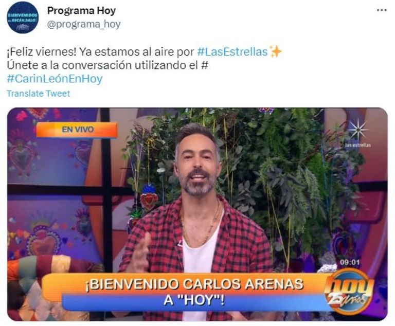 Carlos apareció conduciendo Hoy