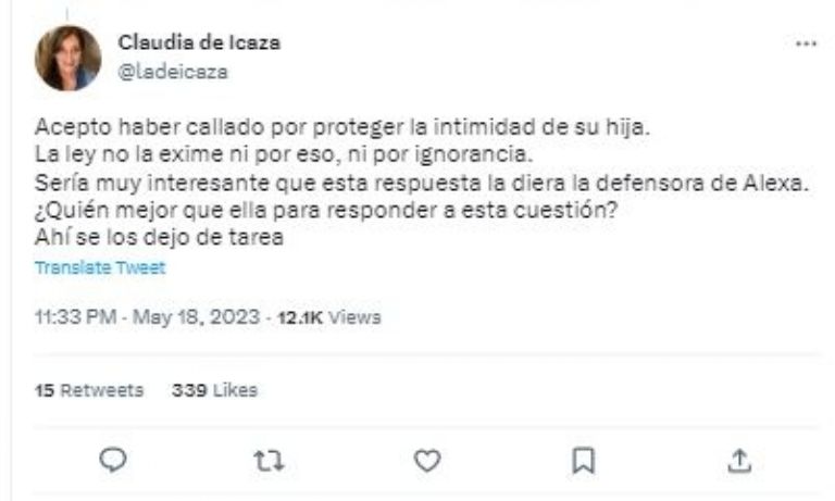 Tuit de Claudia Icaza