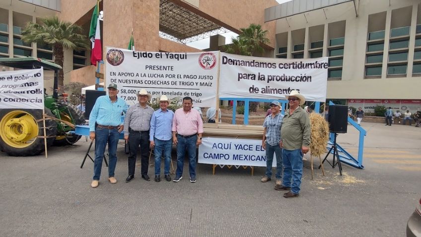 Tras falta de acuerdos, productores de Sonora mantienen plantón en Cajeme