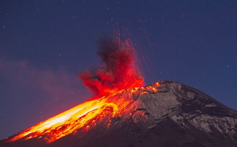 Actividad el volcán Popocatépetl