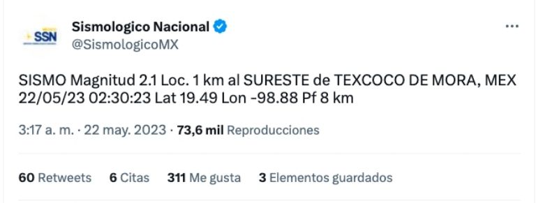 Sismo Texcoco 