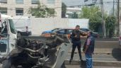 Trailer se queda sin frenos y choca contra un Tesla; Genera caos y 5 lesionados en la México-Toluca