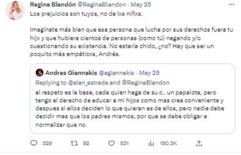 Primer post de Regina Blandón