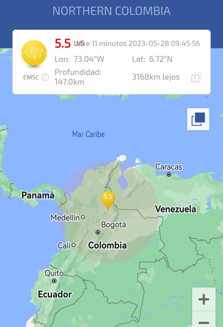 Sismo en Colombia