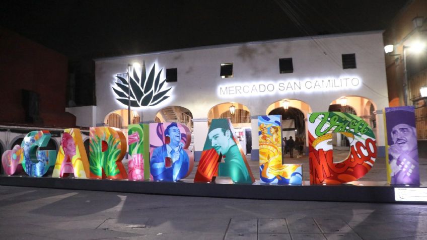 Así lucen las nuevas letras monumentales de la Plaza Garibaldi, en el Centro Histórico de la CDMX