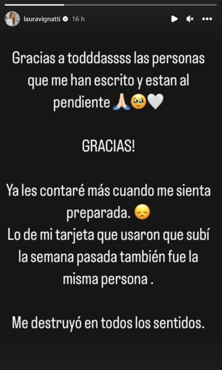 Laura agradeció las muestras de apoyo