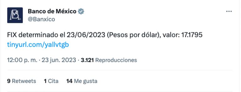 Precio del dólar 