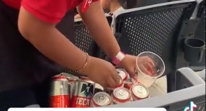 VIDEO: vendedora 'recicla' cerveza en el estadio Alfredo Harp Helú de los Diablos Rojos y se hace viral