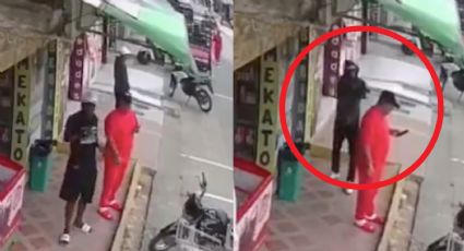 FUERTE VIDEO: Presunto criminal trata de ultimar a un hombre; el arma falla y el sujeto se salva