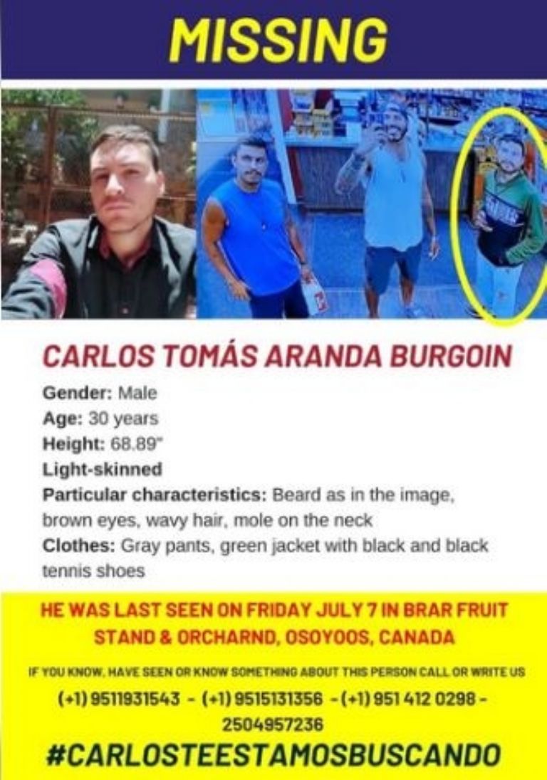 Mexicano desaparecido en Canadá