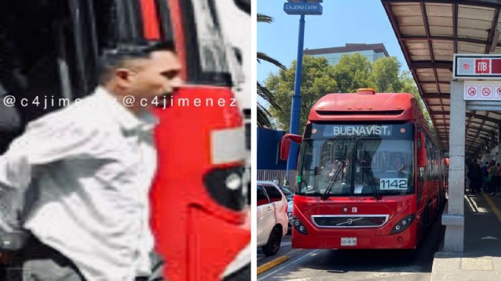 Conductor de Metrobús de la CDMX amenaza con arma de fuego a un automovilista; policías lo detienen