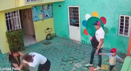 VIDEO: Entregan al DIF a hijo de padres que agredieron a maestra en jardín de niños de Edomex
