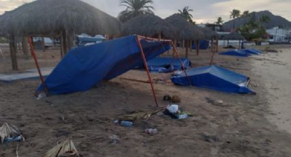 FOTOS: Playa Miramar en Guaymas, una de las más 'sacudidas' por la tormenta de arena en Sonora