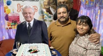 VIDEO: Con un 'AMLO Fest', sujeto celebra su cumpleaños; foto del presidente decoró el lugar