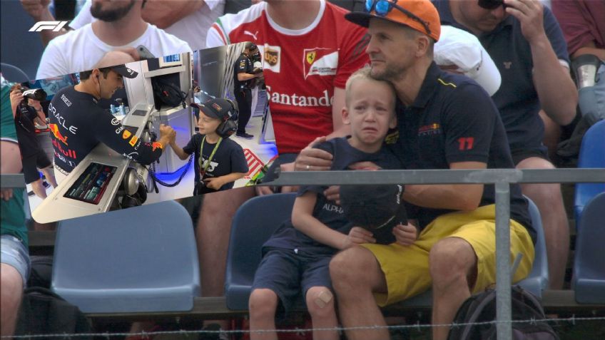 VIDEO: Pequeño fan de 'Checo' Pérez llora tras el choque y después se lleva increíble sorpresa