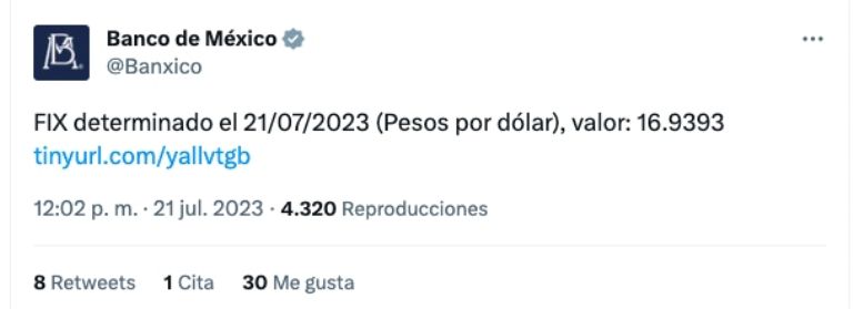 Precio del dólar 