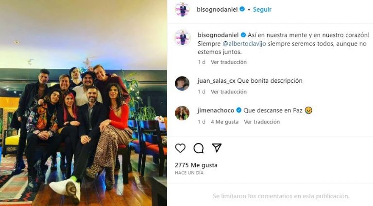 Daniel lamentó la muerte de su amigo