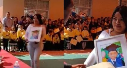 VIDEO: Madre mexicana lleva foto de su hijo fallecido a su graduación de kínder y esto pasa