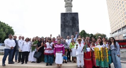 Develan a La Joven de Amajac en Paseo de la Reforma; se queda La Glorieta de las Mujeres que Luchan