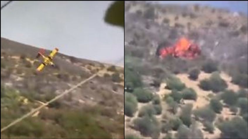 VIDEO: Avión bombero se estrella al intentar combatir un incendio; los tripulantes pierden la vida