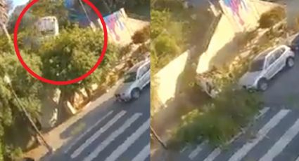 FUERTE VIDEO: Sujetos roban auto en EU y tras emprender la huida, salen volando por una colina