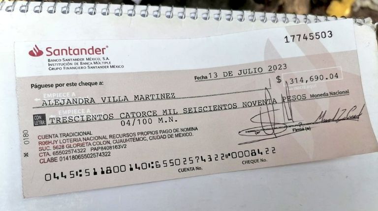Cheque falso en CDMX