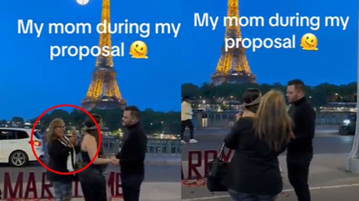¿Suegra entrometida? Mamá de la novia arruina propuesta de matrimonio en Torre Eiffel y se vuelve viral