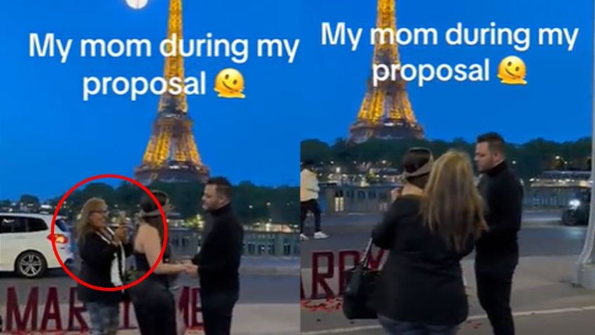 ¿Suegra entrometida? Mamá de la novia arruina propuesta de matrimonio en Torre Eiffel y se vuelve viral