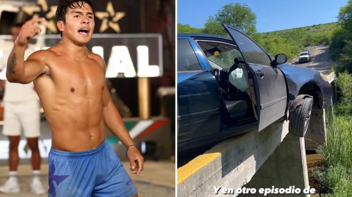 ¡Casi no la cuenta! Koke Guerrero de 'Extlón México' sufre aparatoso accidente automovilístico