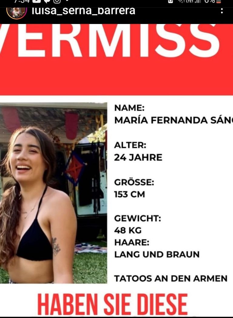 Buscan a la joven mexicana María Fernanda, desaparecida en Berlín. Foto: Twitter