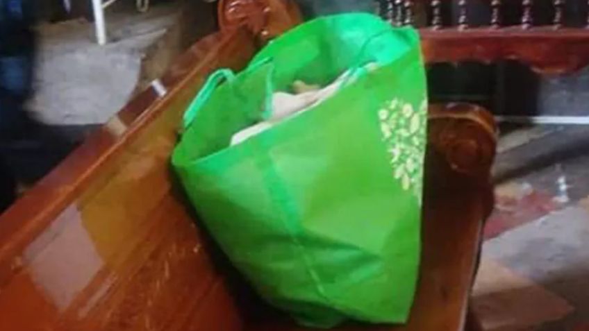 Tlaxcala: Van a misa y en la banca de la iglesia hallan a bebé recién nacida; estaba en una bolsa