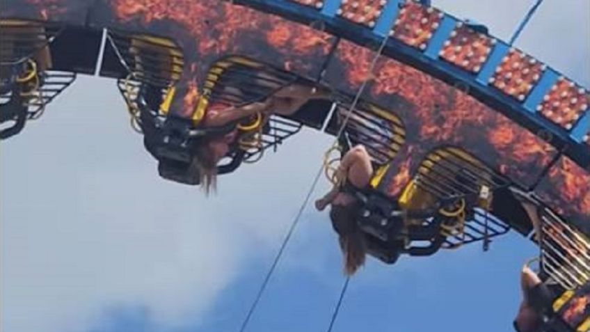 (VIDEO) Terror en Wisconsin: Montaña rusa deja a pasajeros de cabeza tras detenerse abruptamente