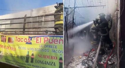 VIDEO: Así fue el fuerte incendio en el Mercado de Sonora; el fuego consume puestos callejeros