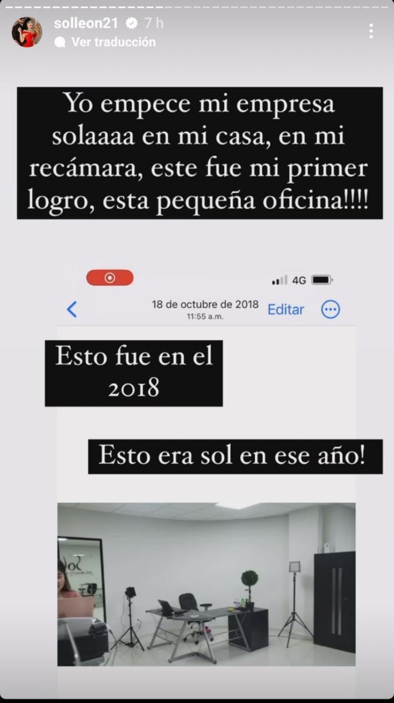 Sol asegura que ella es fundadora de su empresa