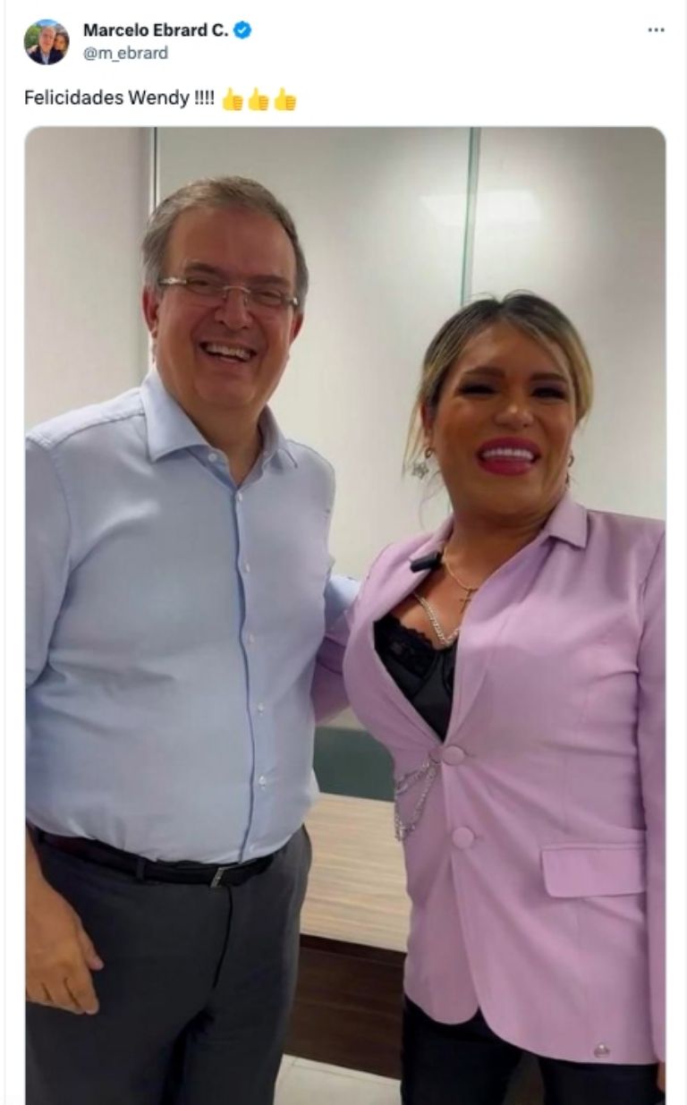 Marcelo Ebrard y Wendy Guevara 