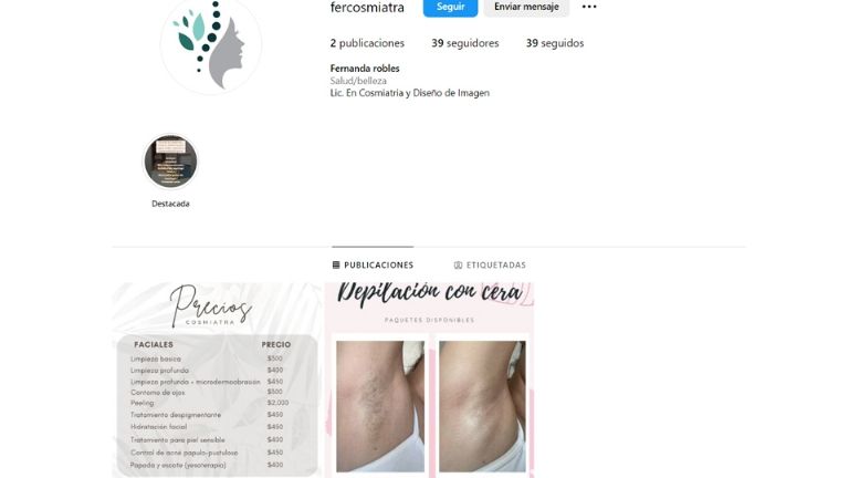 Fernanda había comenzado su negocio como cosmiatra