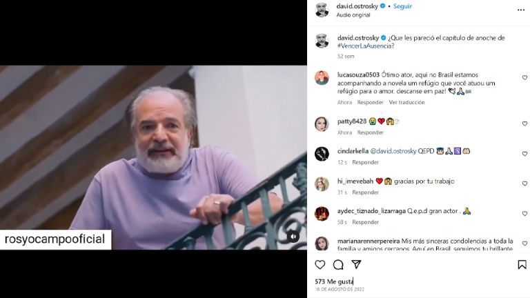 La última publicación que hizo David Ostrosky