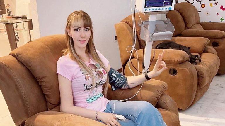 Vanesa en su tratamiento contra el cáncer