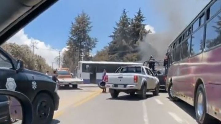 Reportan enfrentamiento en Topilejo: Incendian varios vehículos en la carretera México-Cuernavaca