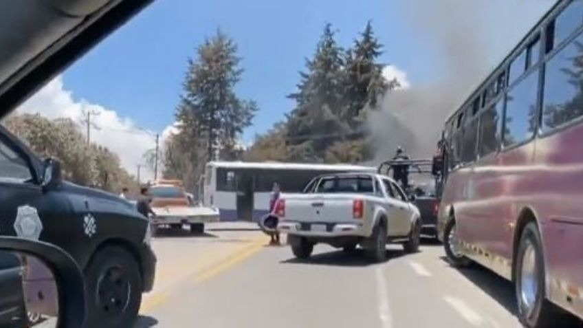 Reportan enfrentamiento en Topilejo: Incendian varios vehículos en la carretera México-Cuernavaca