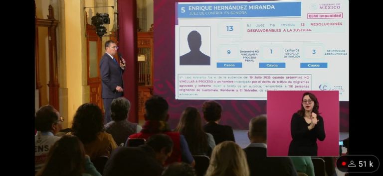 Exhiben a juez de Sonora que 'favorecería' a delincuentes. Foto: Gobierno de México