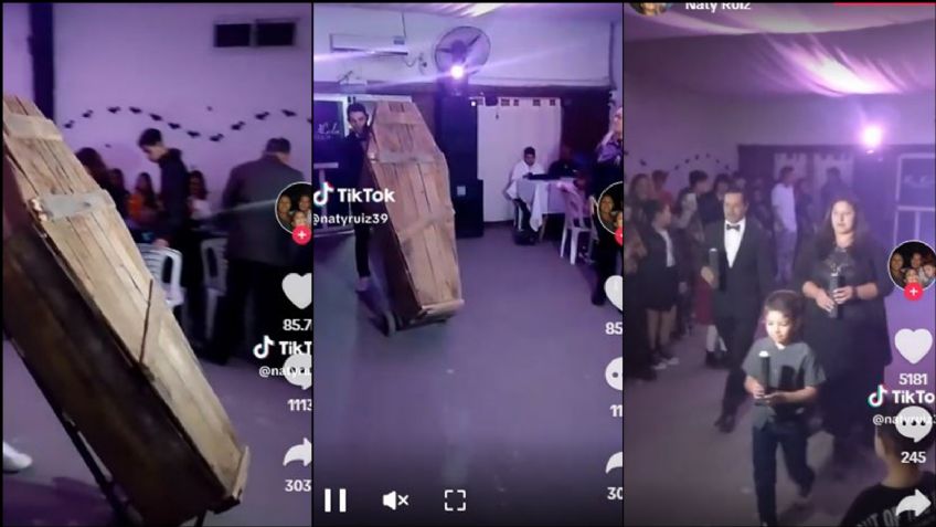 Quinceañera aterra a sus invitados tras llegar a su fiesta en el interior de un ataúd